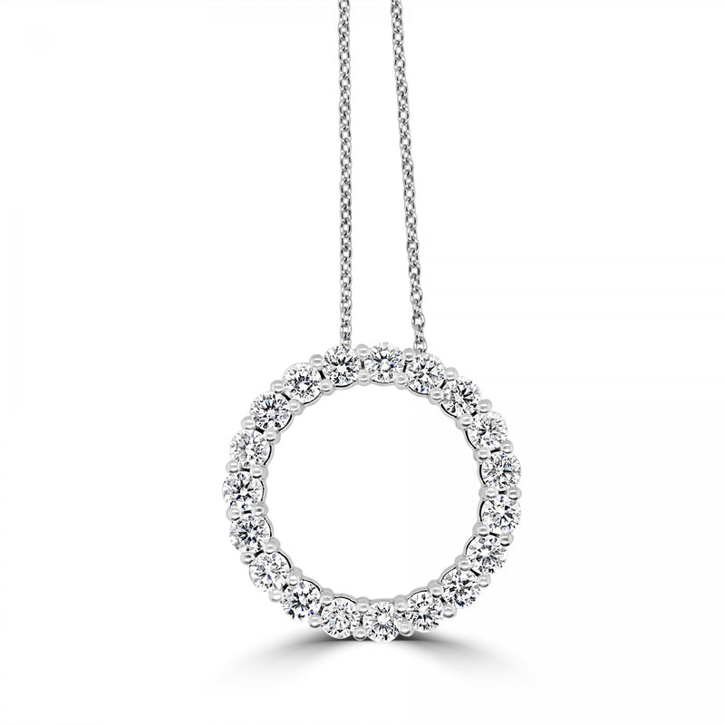 18ct White Gold Diamond Circle Necklace ARG2264