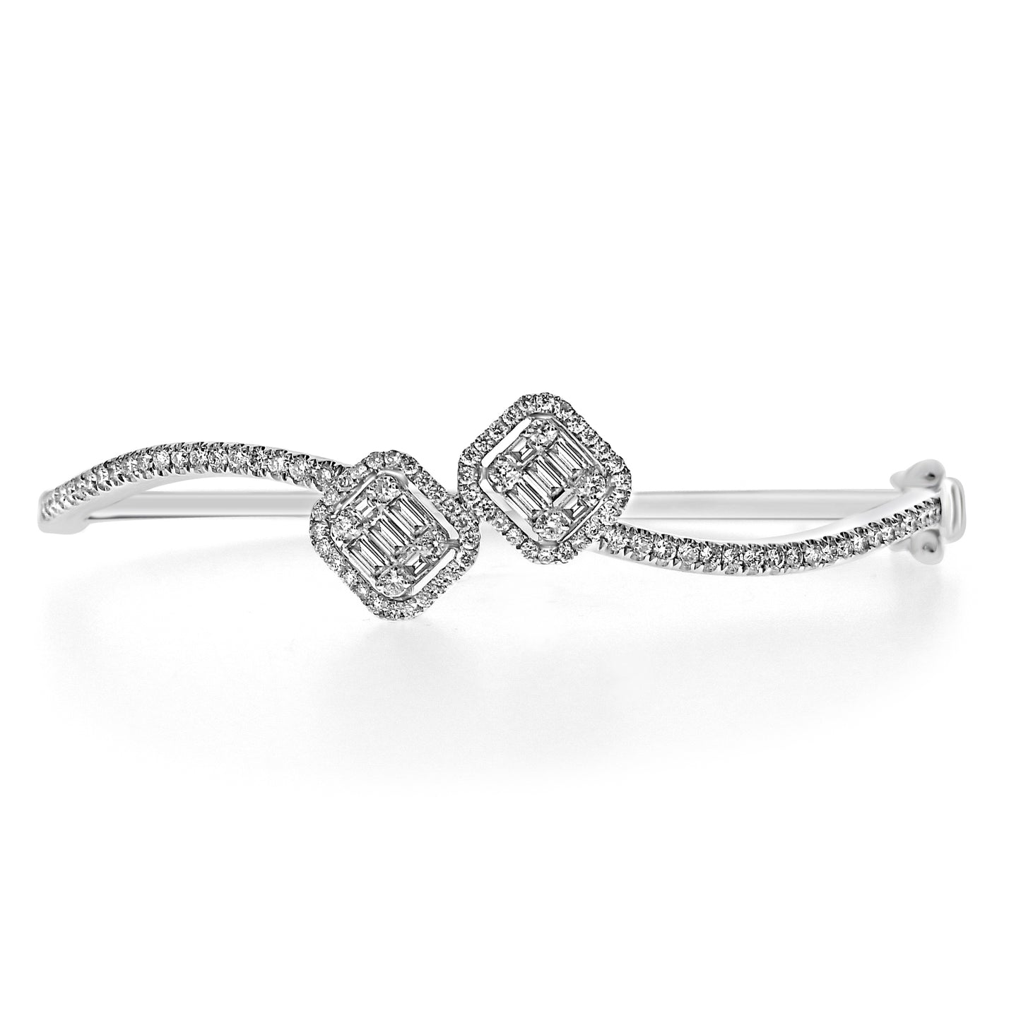 18ct White Gold Diamond Bangle ARG438