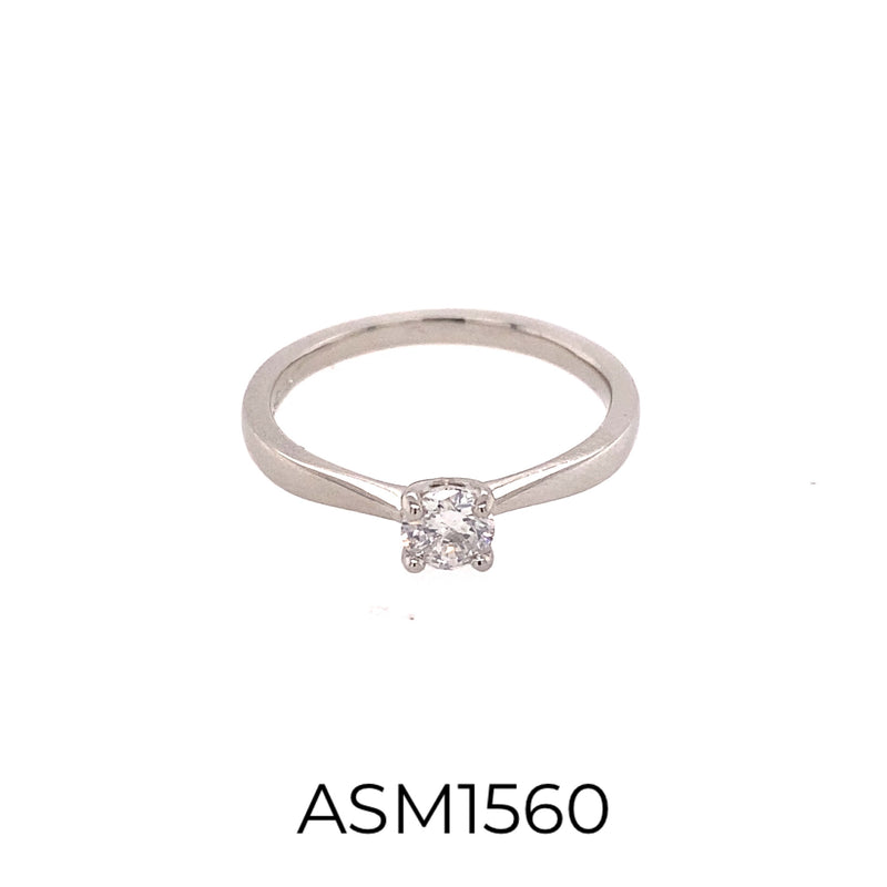 Platinum Solitaire Diamond Ring 0.33ct - ASM1560