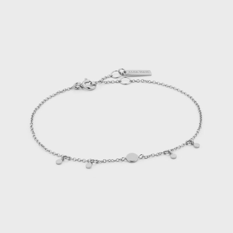 ANIA HAIE Silver Geometry Drop Discs Bracelet B005-03H