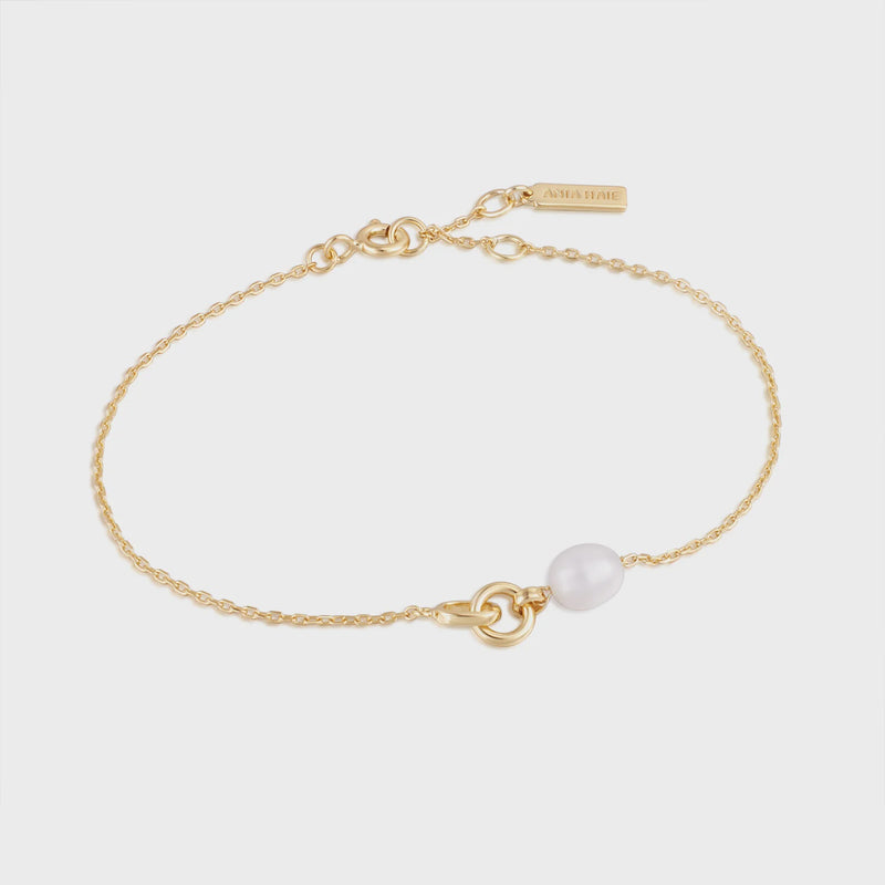 ANIA HAIE Gold Pearl Link Chain Bracelet B043-01G