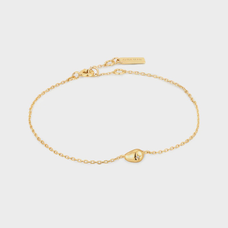 ANIA HAIE Gold Pebble Sparkle Chain Bracelet B043-04G