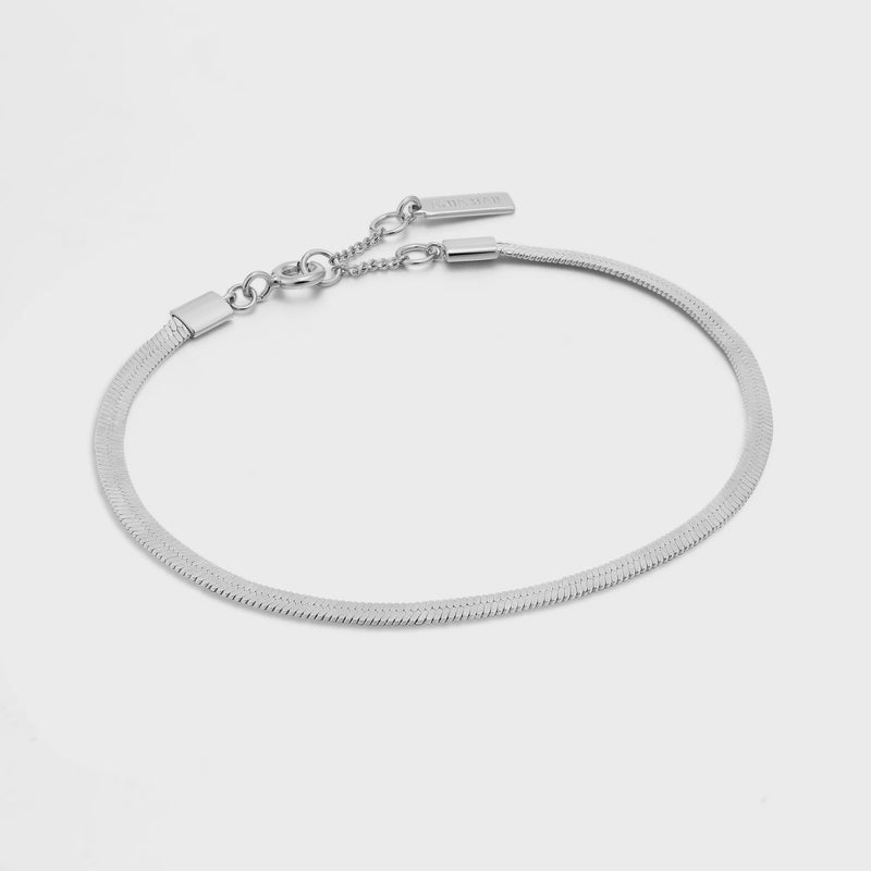 ANIA HAIE Silver Flat Snake Chain Bracelet B046-01H