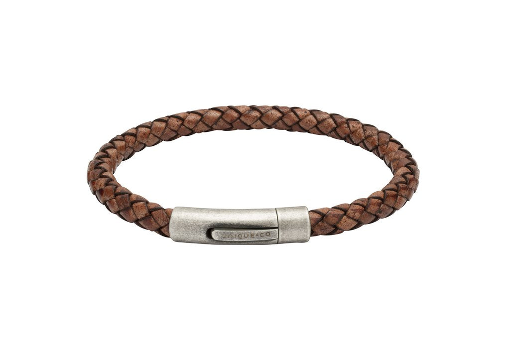 Unique & Co Antique Dark Brown Leather Bracelet B370ADB