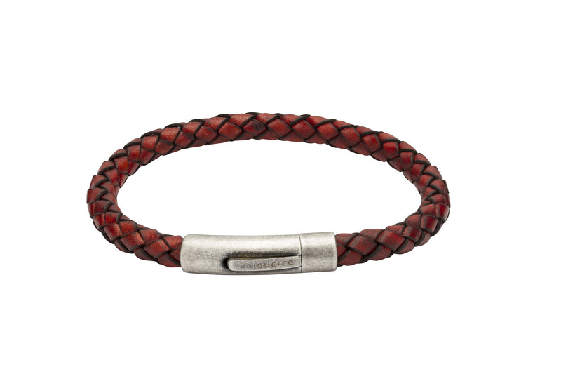 Unique & Co Antique Red Leather Bracelet B370ARE
