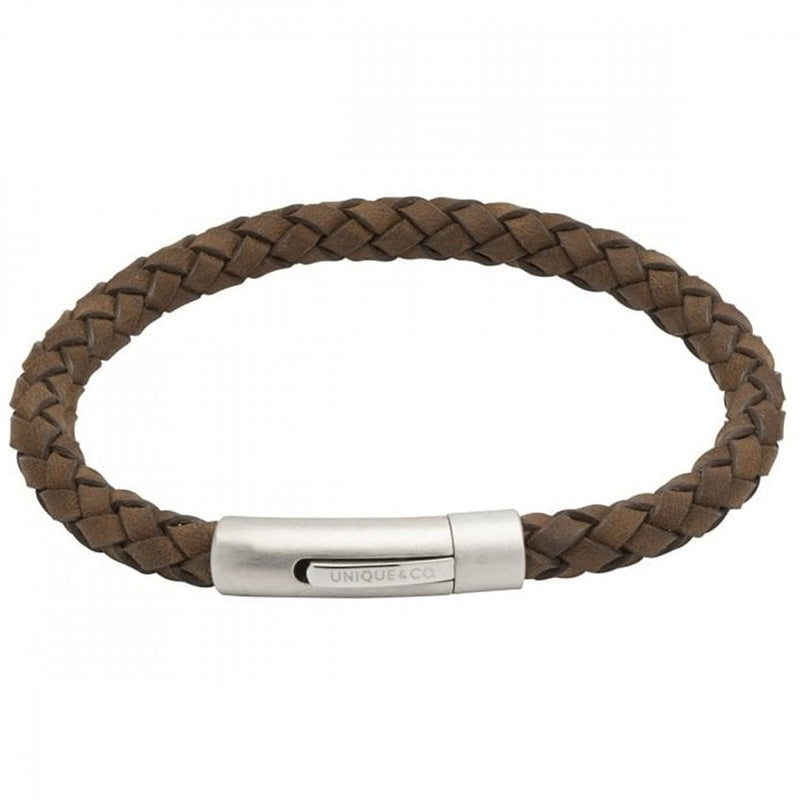 Unique & Co. 21cm Dark Brown Leather Bracelet B399DB