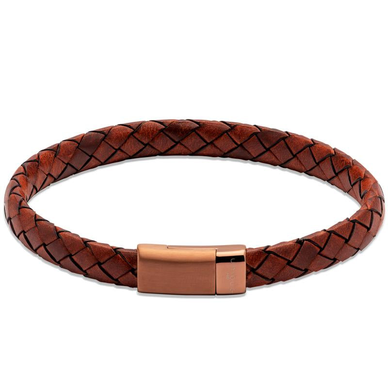 Unique & Co Lido Cognac Leather Bracelet - B455LC/21CM