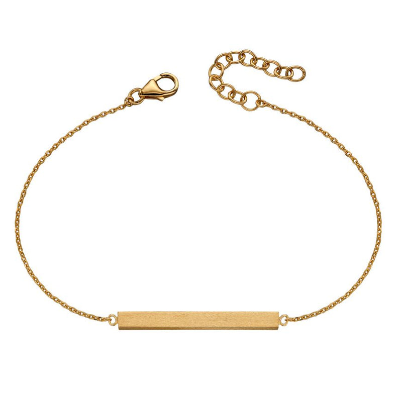 Satin Finish Gold Plated Horizontal Bar Bracelet B5312