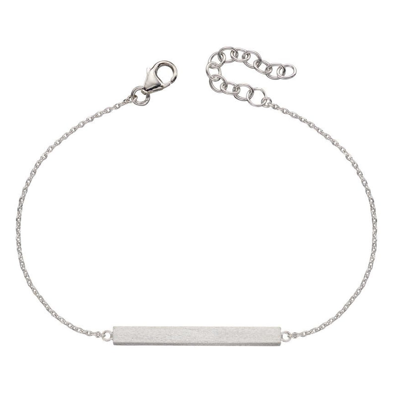 Satin Finish Silver Horizontal Bar Bracelet B5313