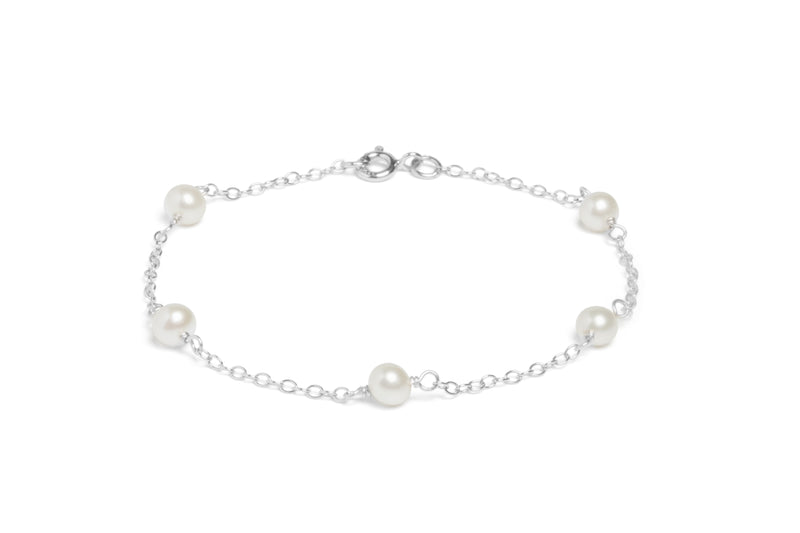 Trace Chain 5-5.5mm Cultured River Pearl Bracelet Silver BJR2065SILW