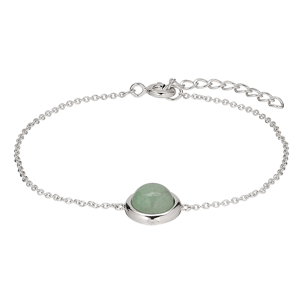 Silver Green Venturine Bracelet