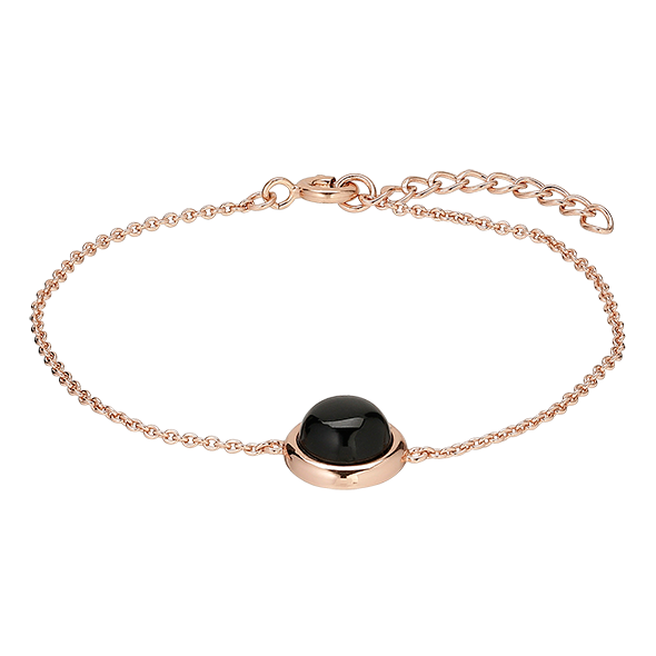 Black Agate Rose Gold Plated Bracelet