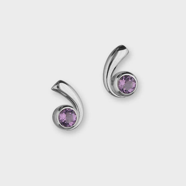 Ortak Retreat Silver Amethyst Earrings CE414