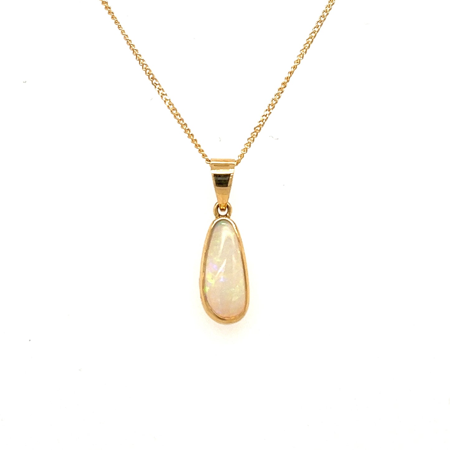 18ct Gold Solid Opal Pendant