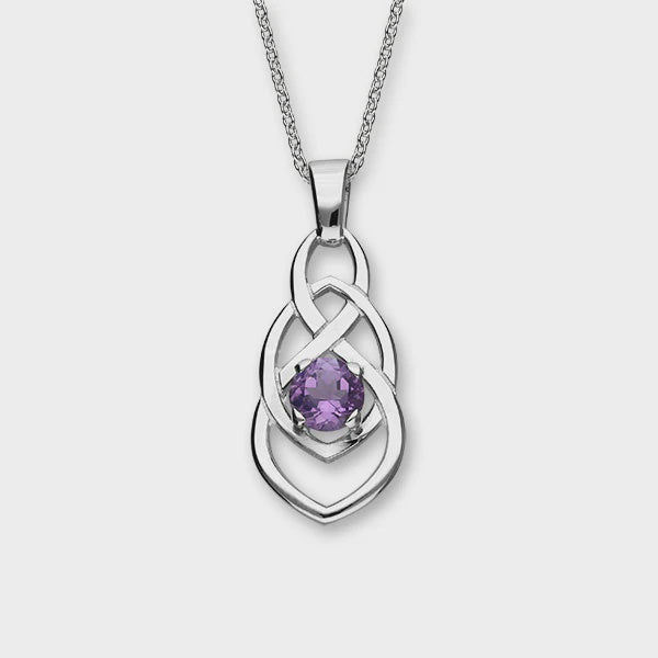 Ortak Celtic Amethyst Silver Pendant CP323