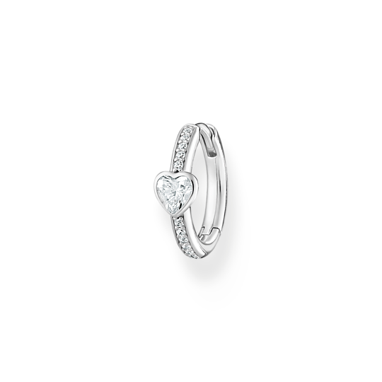 Thomas Sabo Single Silver Hoop earring CZ Heart CR692-051-14