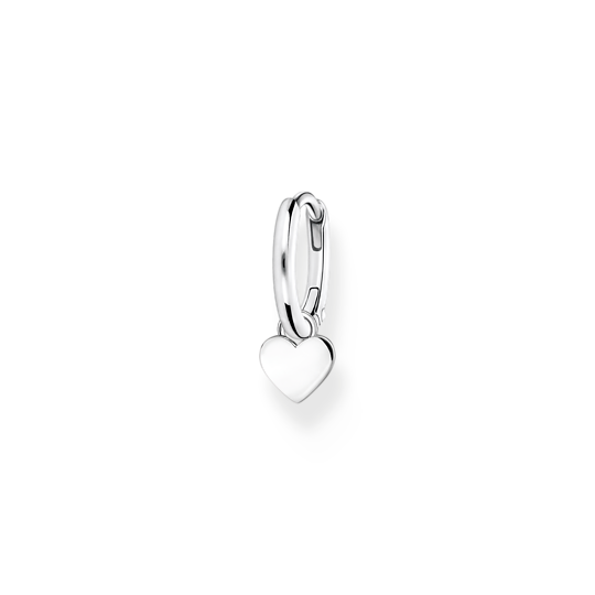 Thomas Sabo Single Silver Hoop Earring with drop Heart CR696-001-21