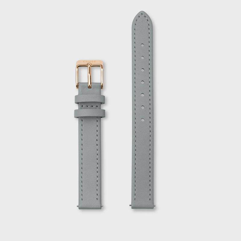 Cluse 12mm Strap Grey Leather Rose Buckle CS12010
