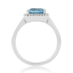 9ct WG Blue Topaz & Diamond Ring