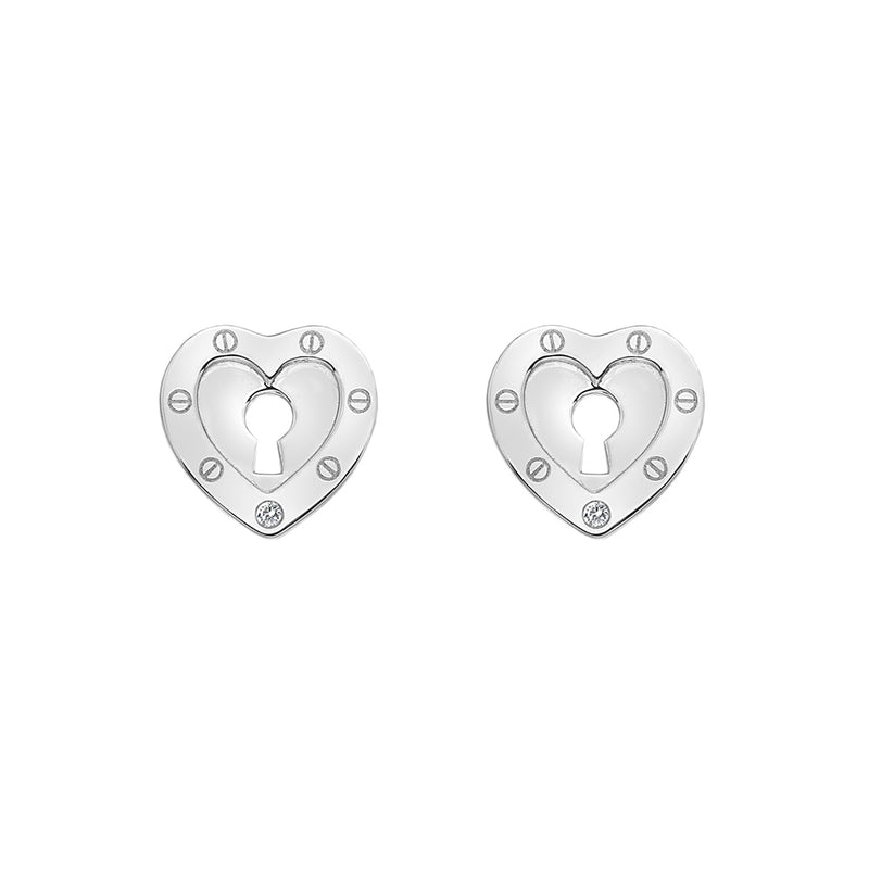 Hot Diamonds Lock in Love Open Silver Earrings DE527
