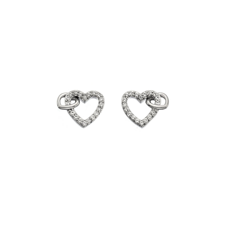 Hot Diamonds Togetherness White Topaz Heart Stud Earrings DE605