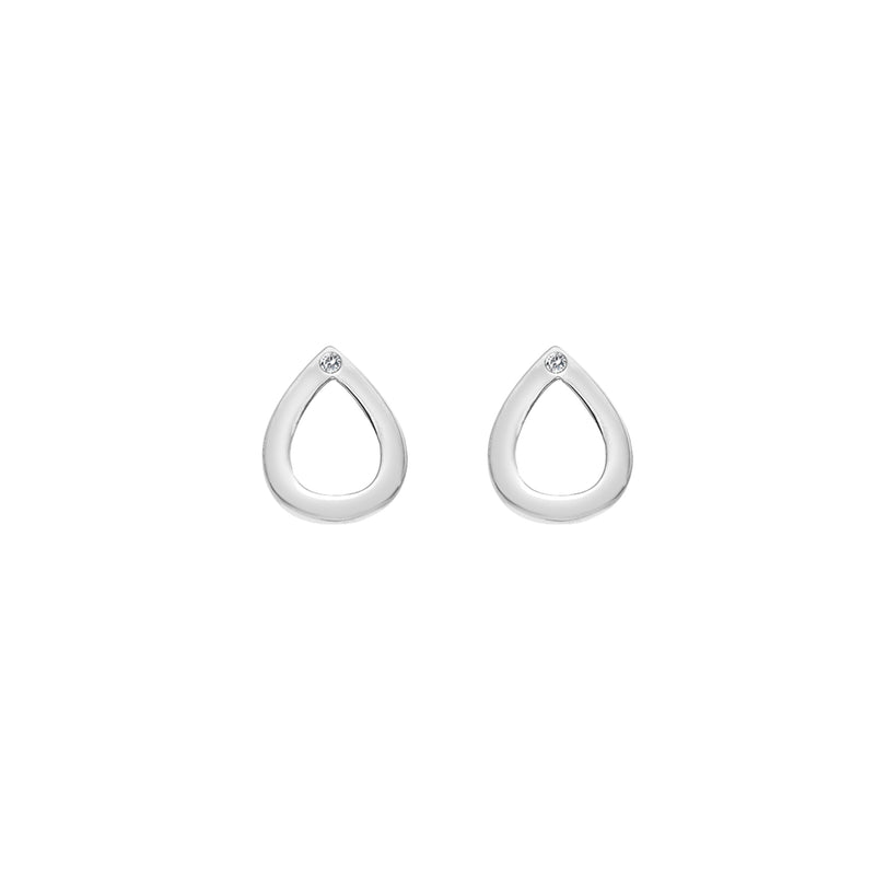 Hot Diamonds Sterling Silver Diamond Amulets Teardrop Earrings DE615