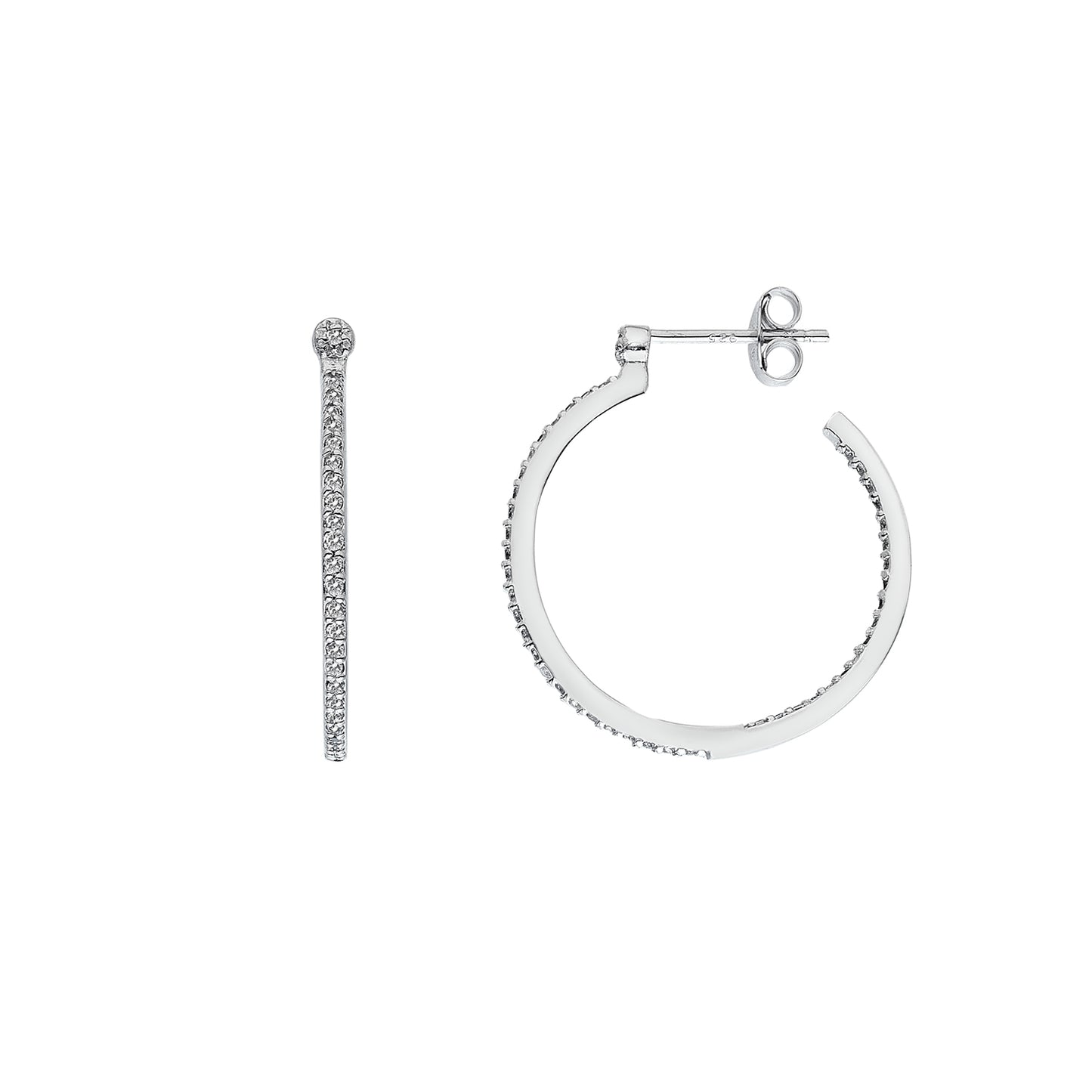 Hot Diamonds Hoops White Topaz Hoop Earrings DE623