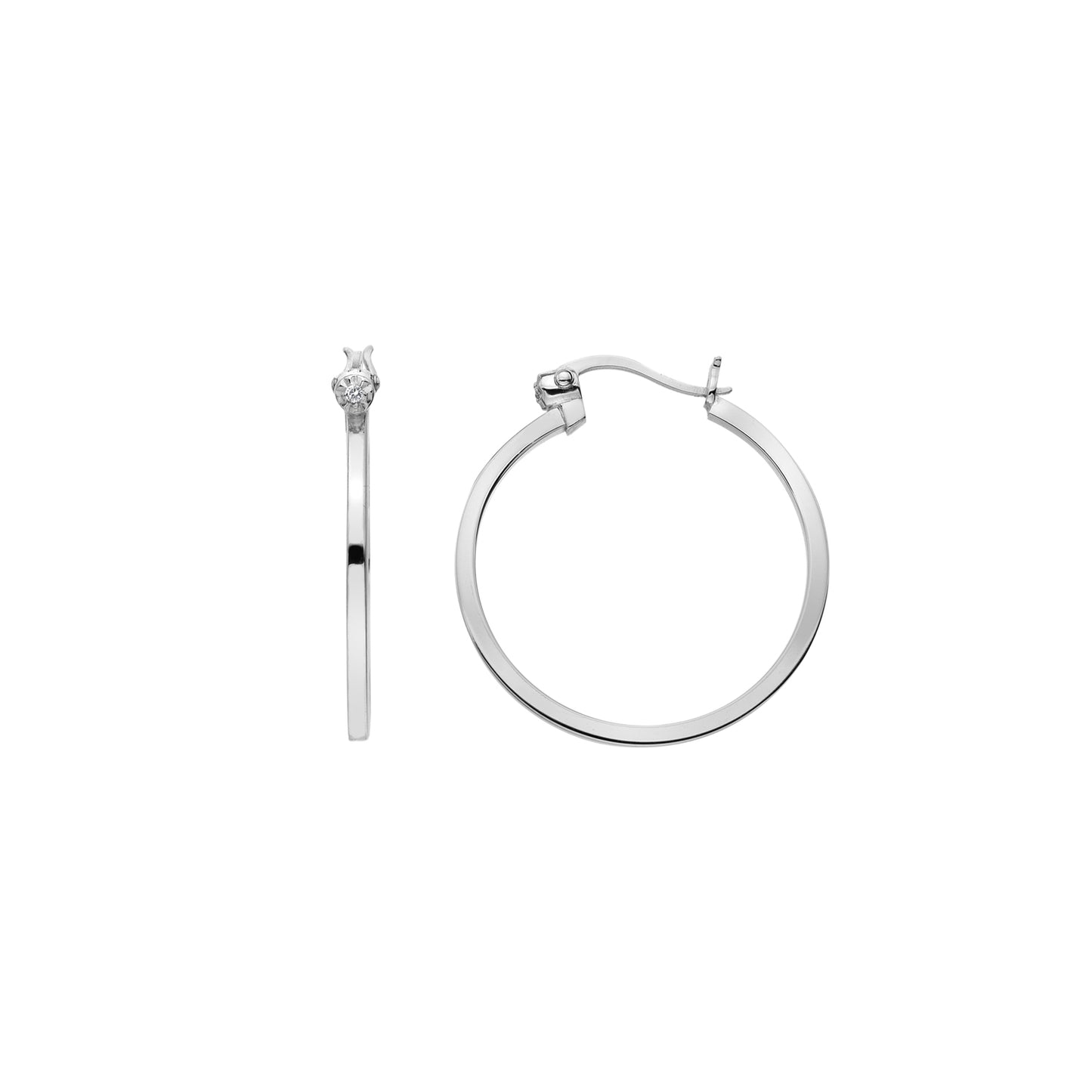 Hot Diamonds Sterling Silver Hoop Earrings DE625