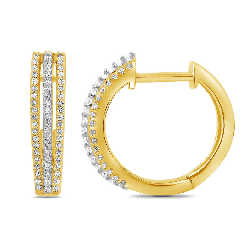 9ct Yellow Gold Diamond Earrings 0.35ct