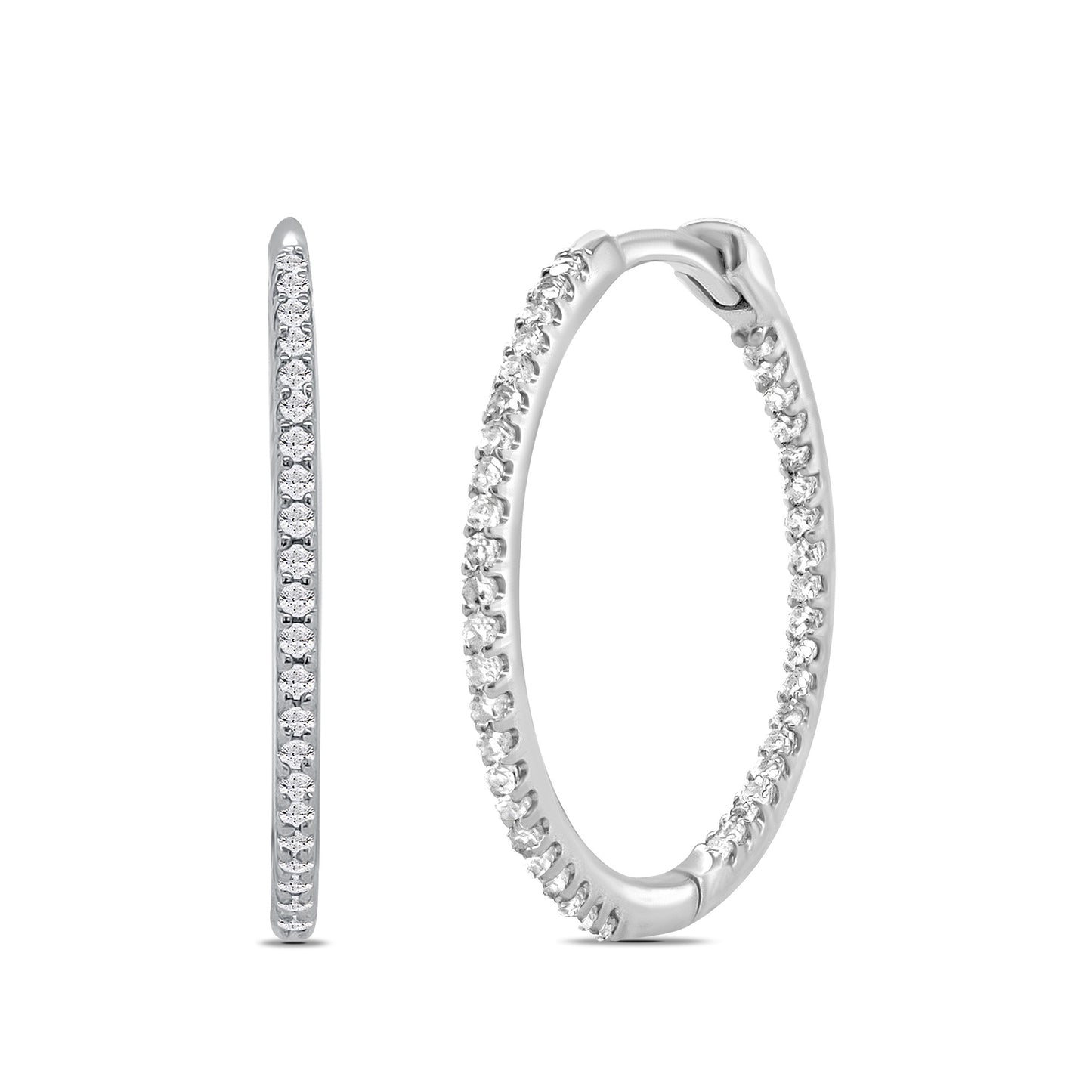 9ct White Gold Inside Out Diamond Huggies 0.25cts DE988W