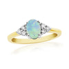 9ct Gold Opal & Diamond Ring