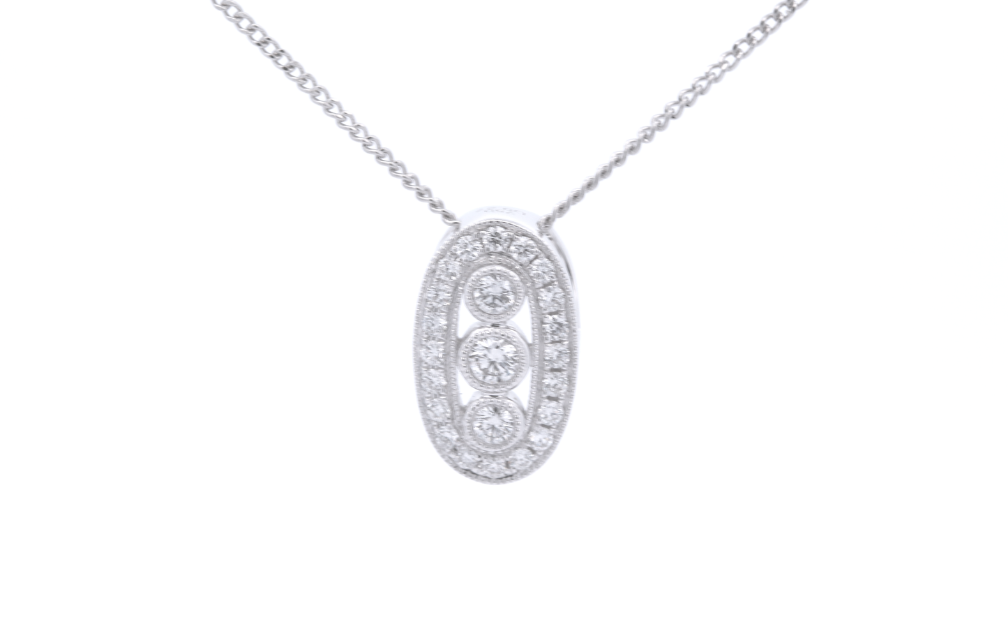 18ct White Gold Diamond Pendant 0.27ct
