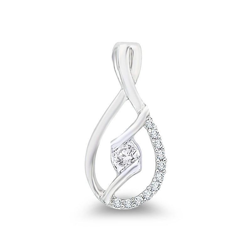9ct White Gold Diamond Pendant -