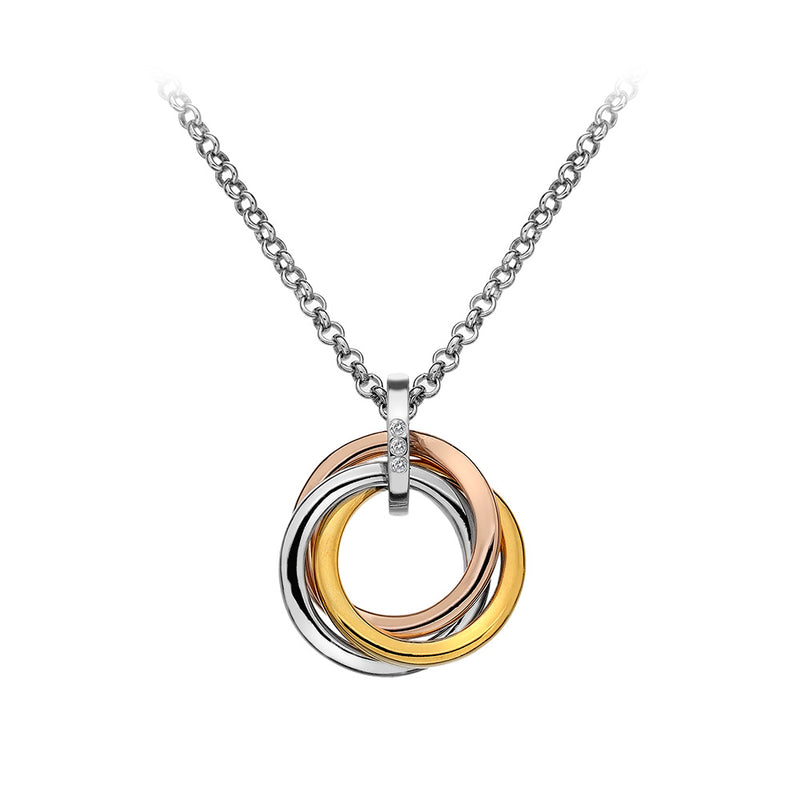 Hot Diamonds Calm Trio Pendant Rose and Yellow Gold Plated Accents DP544