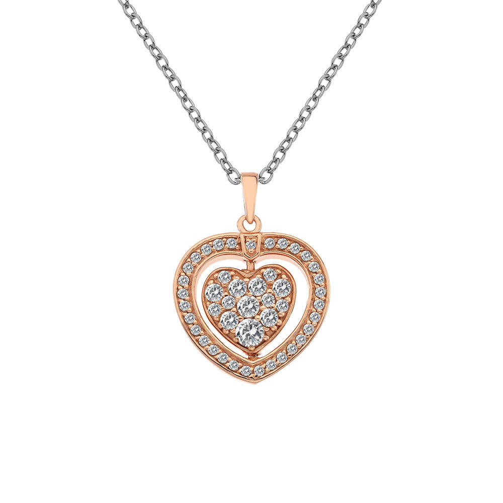 Hot Diamonds Rose Gold Turning Heart Pendant DP607