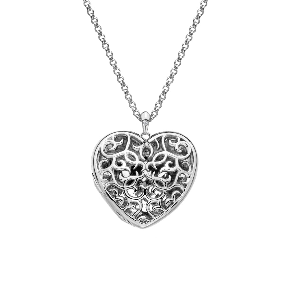 Hot Diamonds Large Heart Filigree Locket DP669