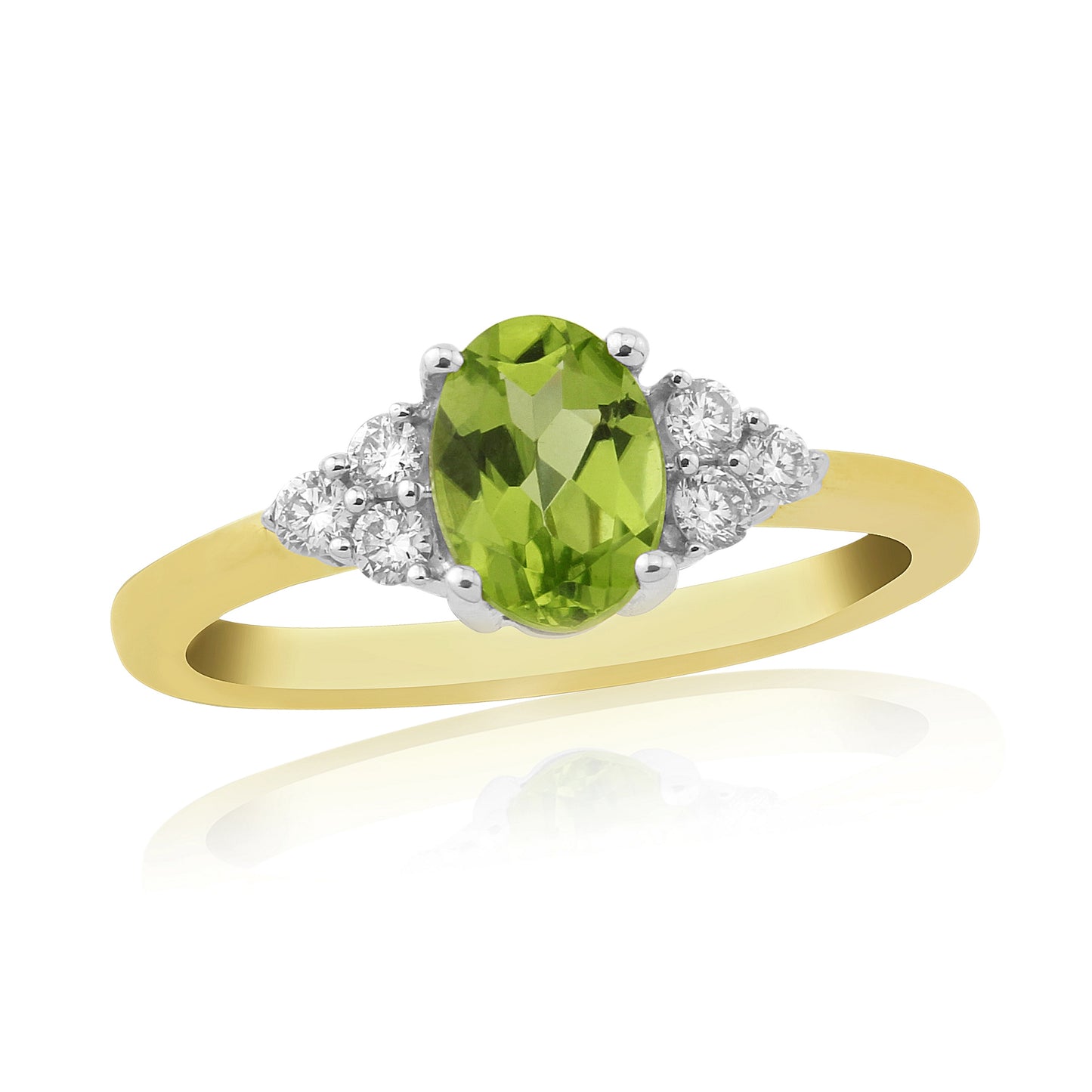 9ct Gold Peridot & Diamond Ring