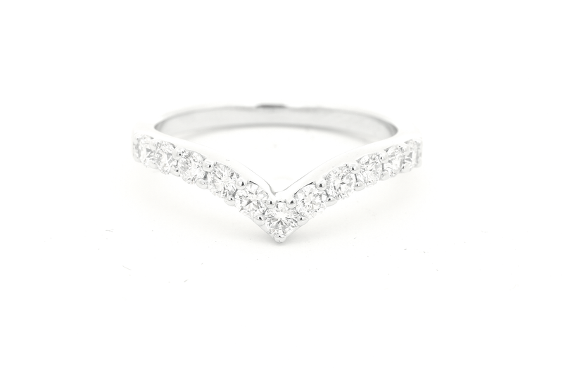 18ct White Gold Wishbone Diamond Ring DR00461W - 0.49ct