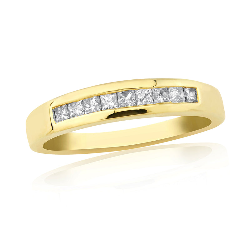 9ct Gold Diamond Princess Cut Ring 0.25ct