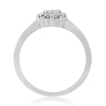 9ct White Gold Diamond Cluster Ring - W Gold