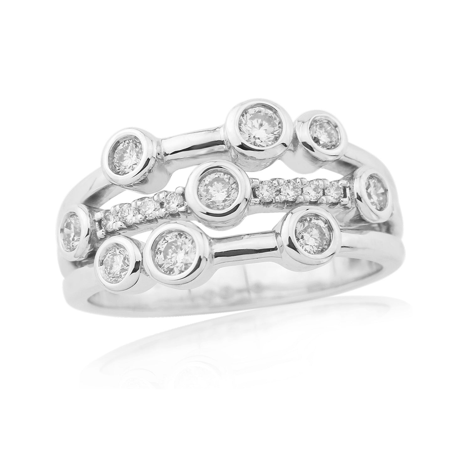 9ct White Gold Diamond Ring