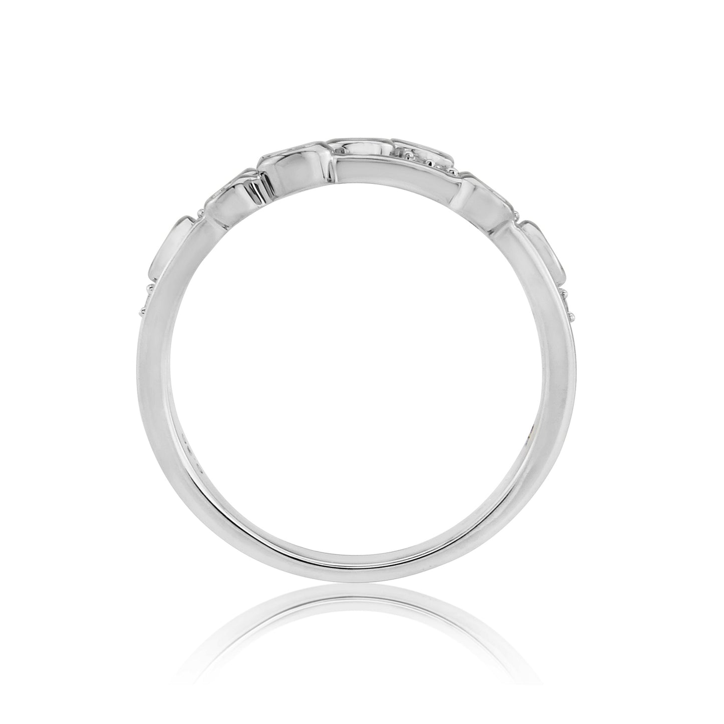 9ct White Gold Diamond Set Bubble Ring