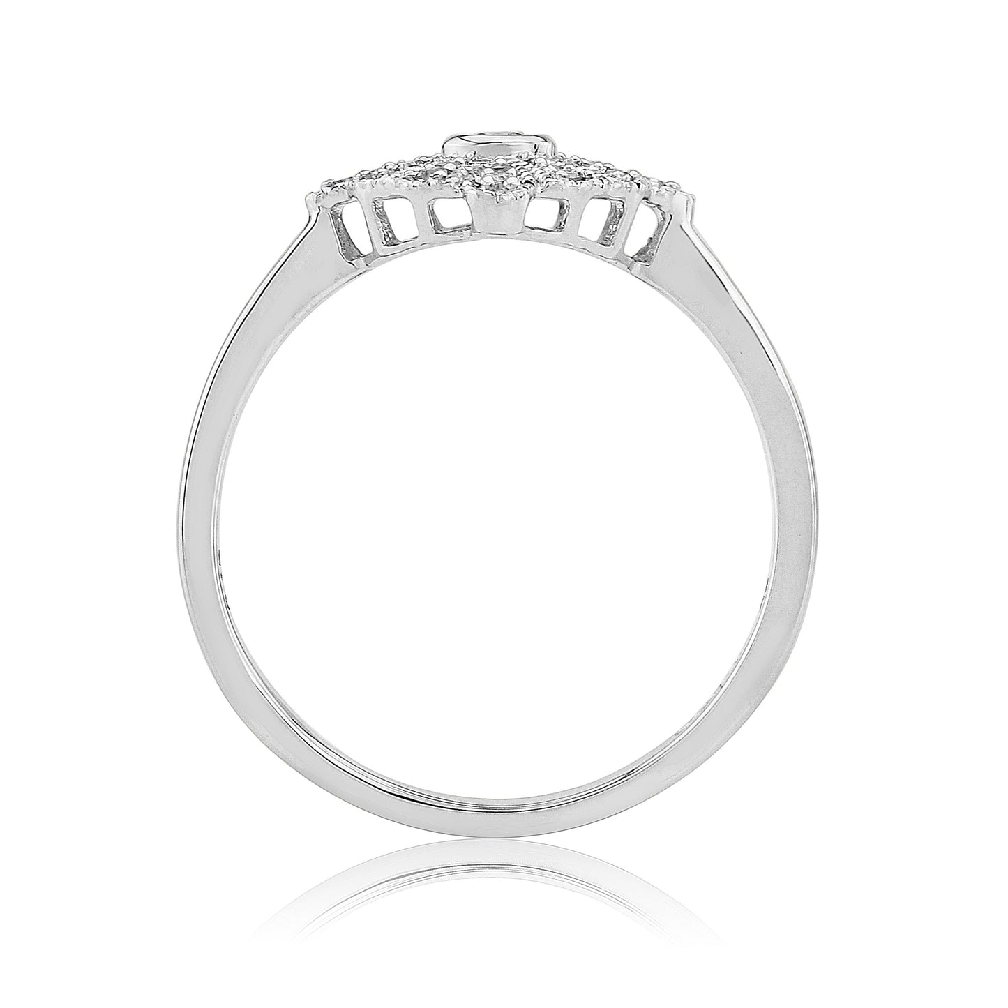 9ct White Gold Diamond Set Cluster Ring