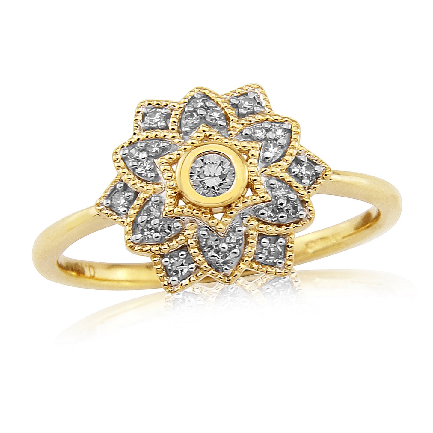 9ct Gold Diamond Cluster Ring