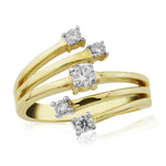 9ct Gold Diamond Cluster Ring 0.30ct - 5 Stone
