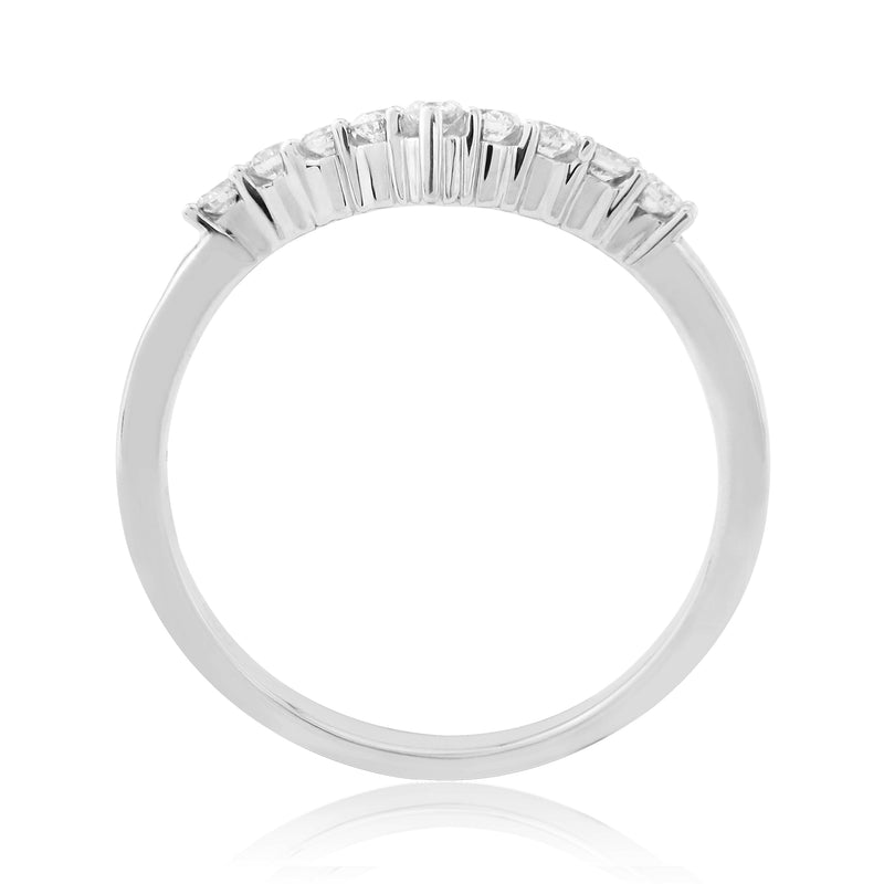 9ct White Gold Diamond Wishbone Ring 0.25ct