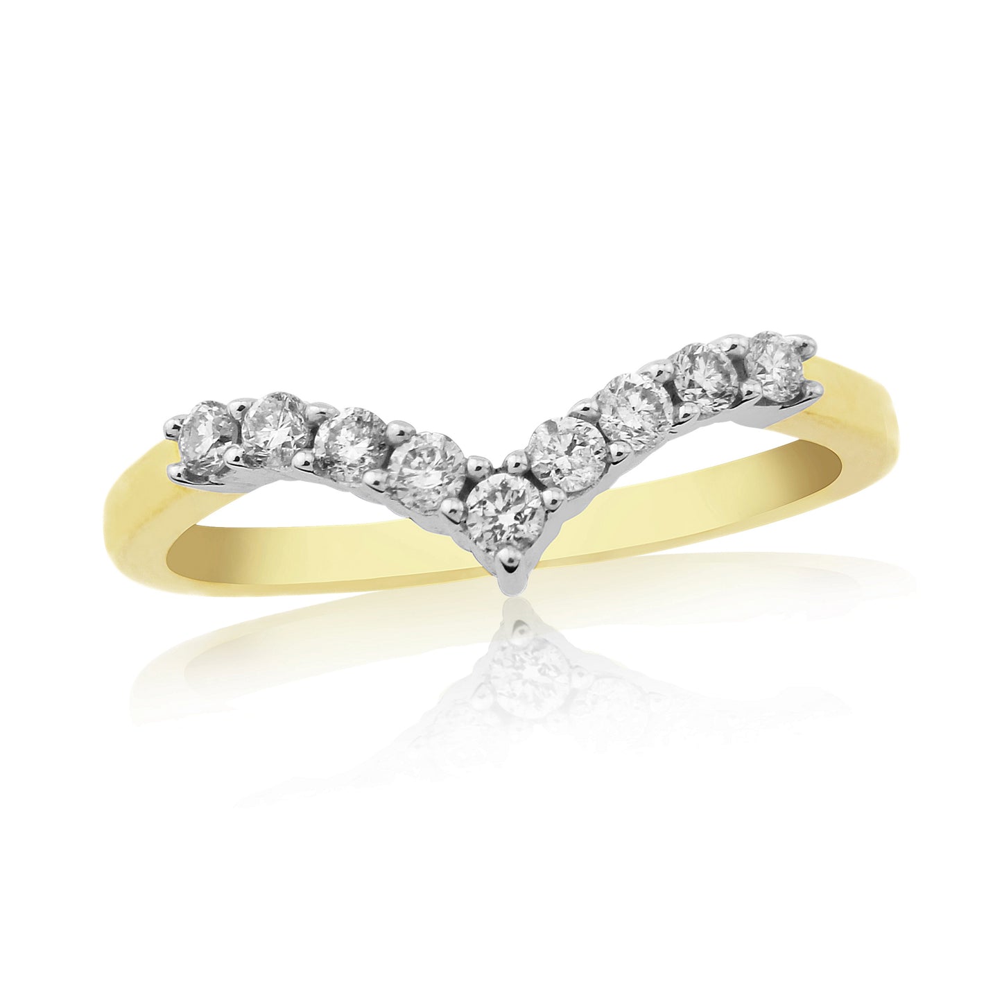 9ct Gold Diamond Wishbone Ring