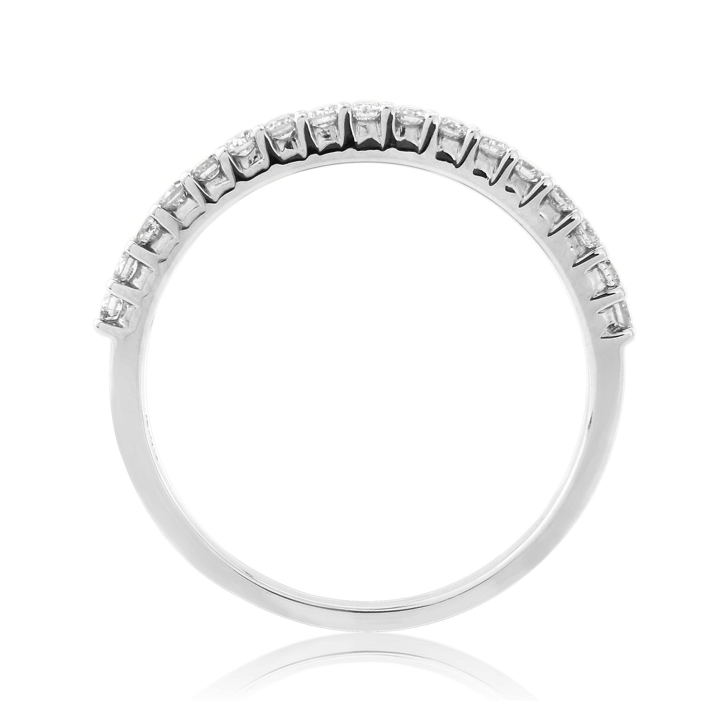 9ct White Gold Diamond Half Eternity Ring