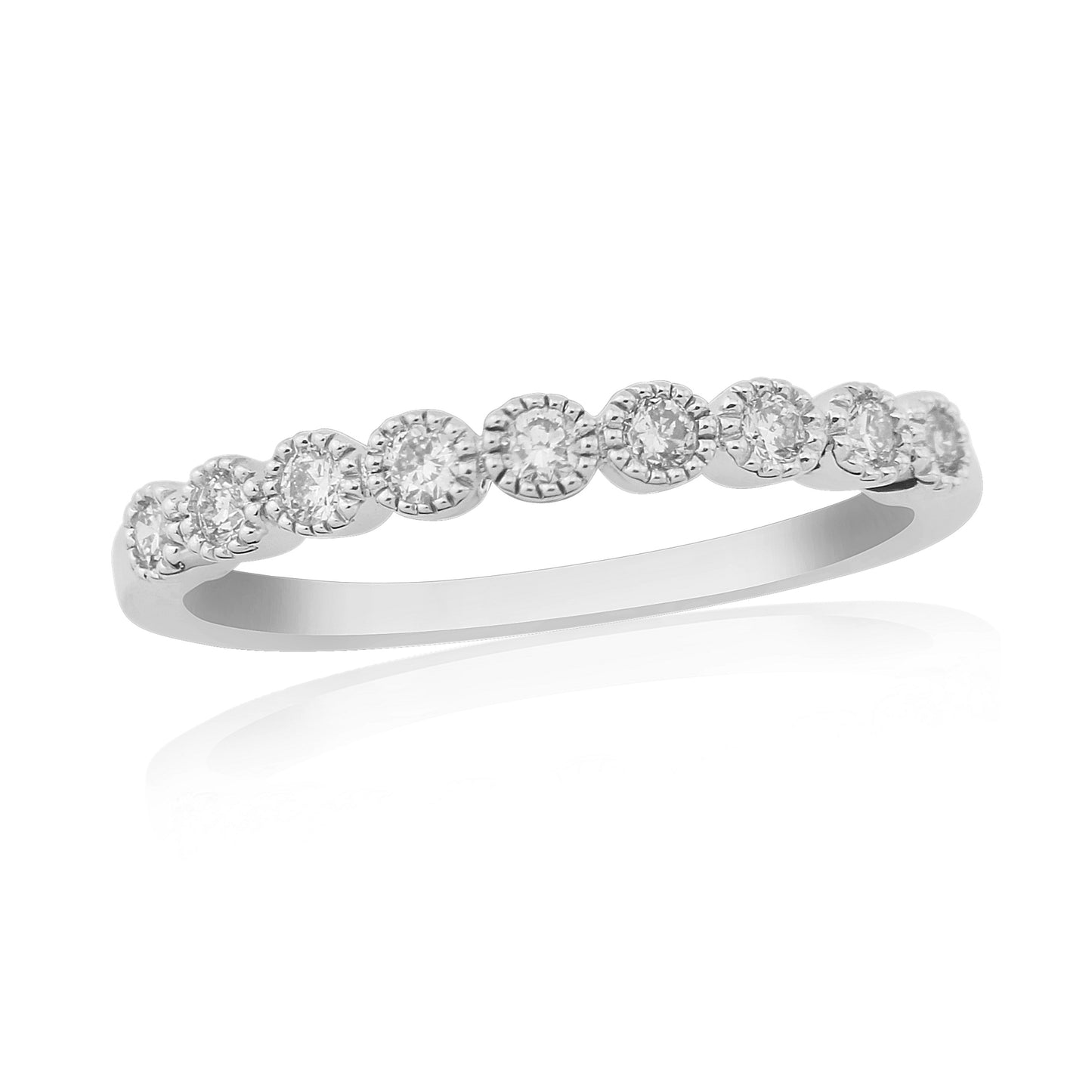 9ct White Gold Diamond Ring - Dia