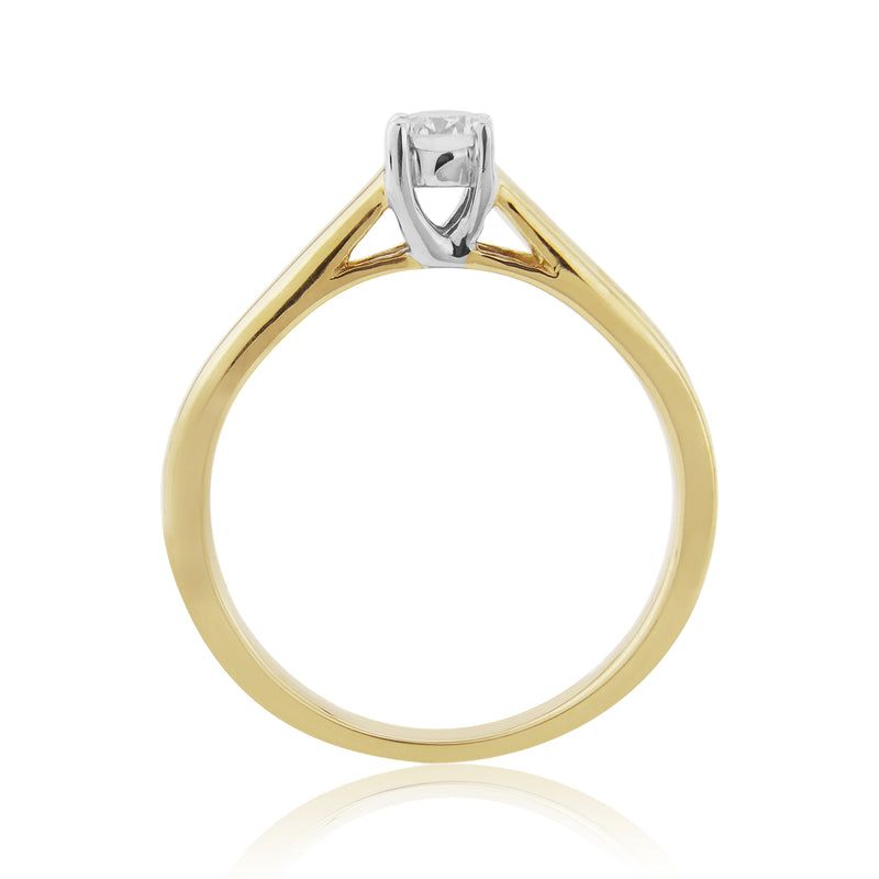 9ct Yellow Gold Diamond Solitaire Ring 0.25ct